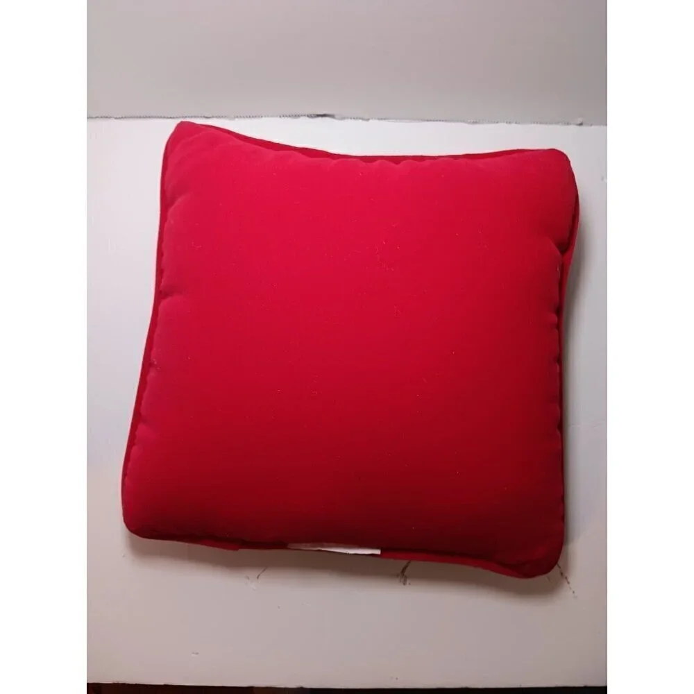 Needlepoint Crosstitch Christmas Pillow Santa Clause Red Velvet 8X9